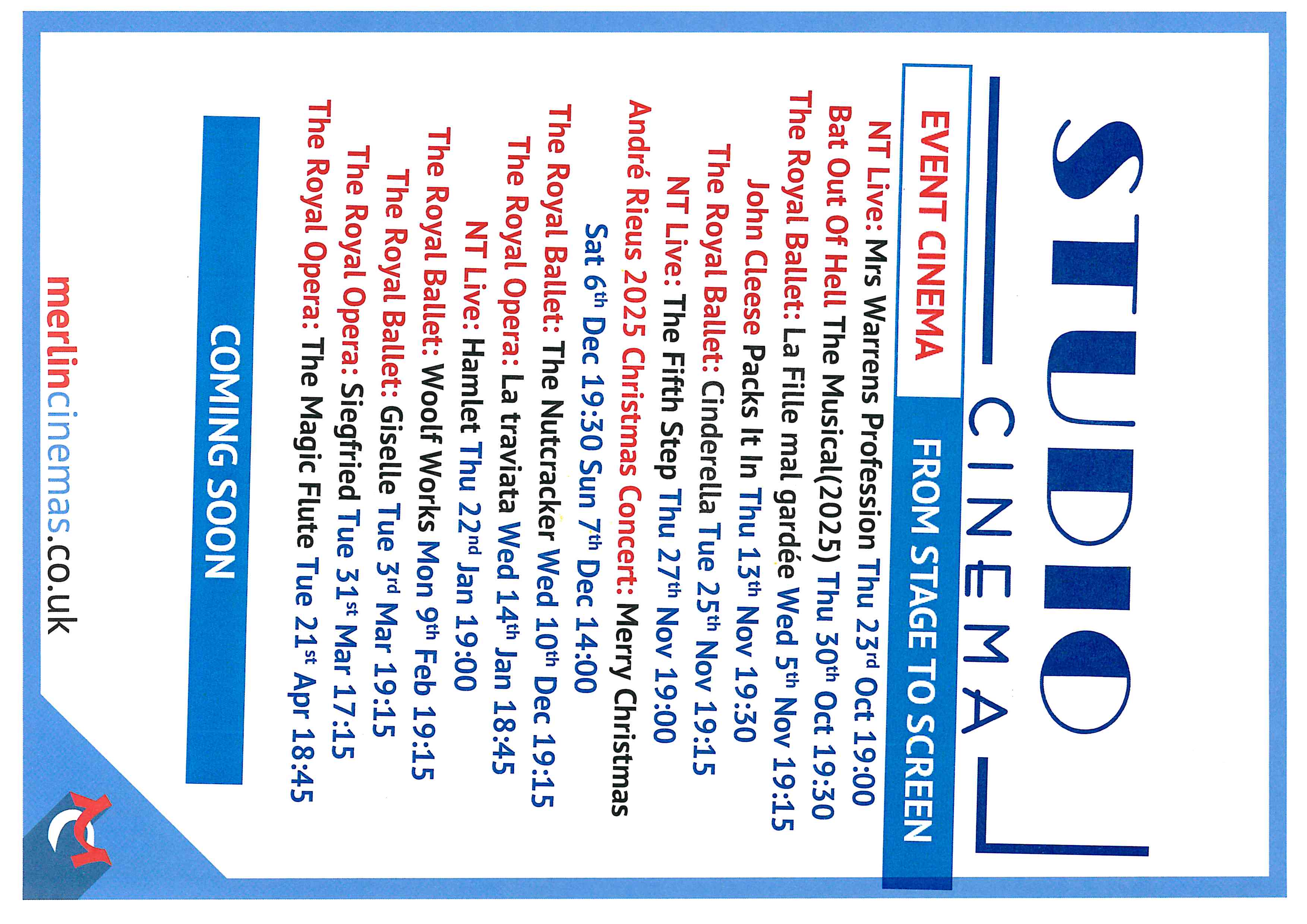 Studio Event Cinema from Stage to Screen